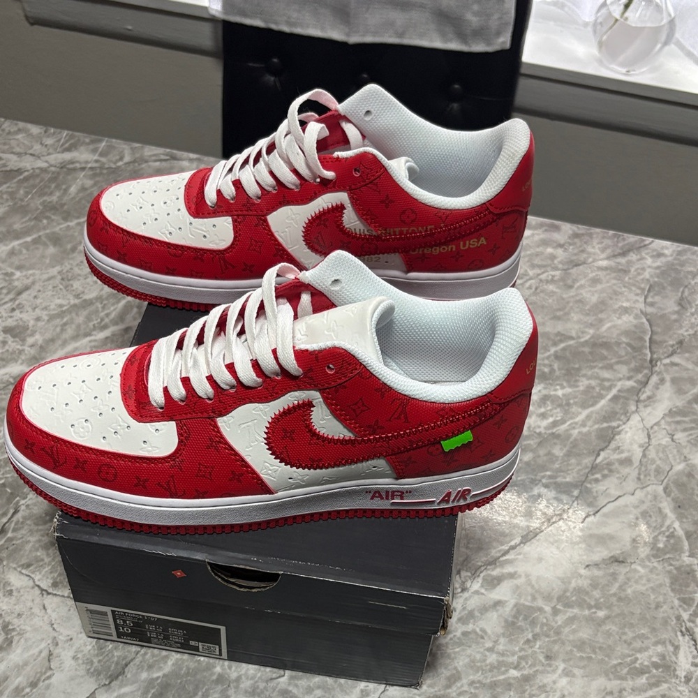 Nike Red and White Low-Top Sneakers